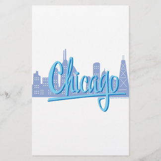 Chicago Windy City Skyline Stationery
