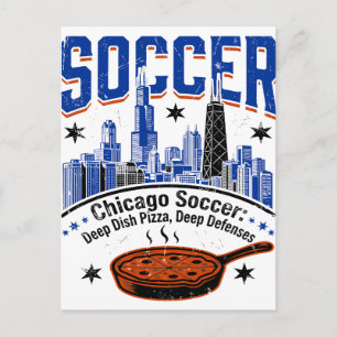 Chicago Winter Snow And Deep Dish Pizza Postcard