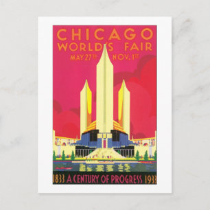 Chicago World's Fair 1833-1933 Postcard