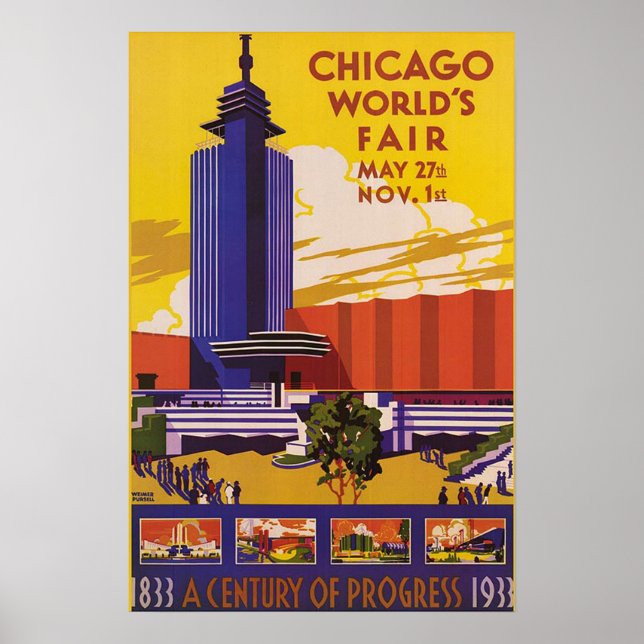 Chicago World's Fair 1933 Vintage Poster (Front)