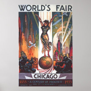 Chicago World's Fair 1933 Vintage Poster