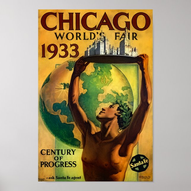 Chicago World's Fair 1933 Vintage Poster (Front)