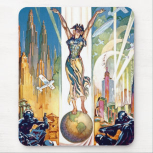 Chicago World's Fair 1933 - Vintage Retro Art Deco Mouse Mat