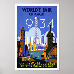 Chicago World's Fair 1934 Vintage Poster