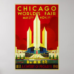 Chicago world's fair a century of progress expo poster
