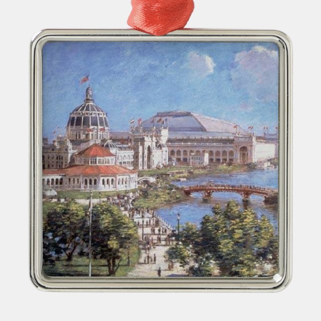 Chicago World's Fair (Columbian Exposition) Metal Tree Decoration (Front)