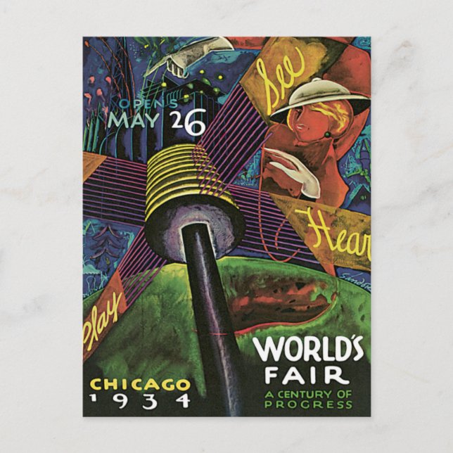 Chicago World's Fair US Vintage Travel Postcard (Front)