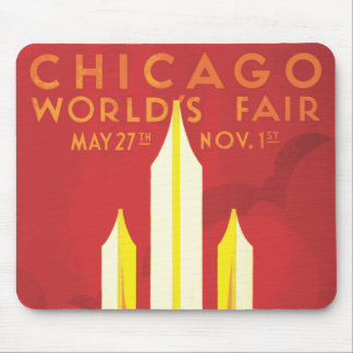 Chicago Worlds Fair Vintage Poster Mouse Mat