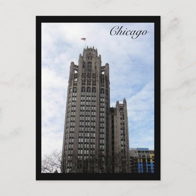 chicago wrigley bldg postcard (Front)