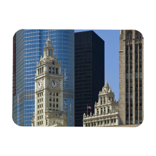 Chicago, Wrigley Building with Trump Hotel & Magnet (Horizontal)