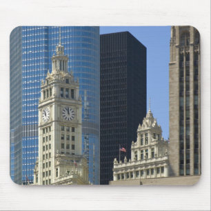 Chicago, Wrigley Building with Trump Hotel & Mouse Mat