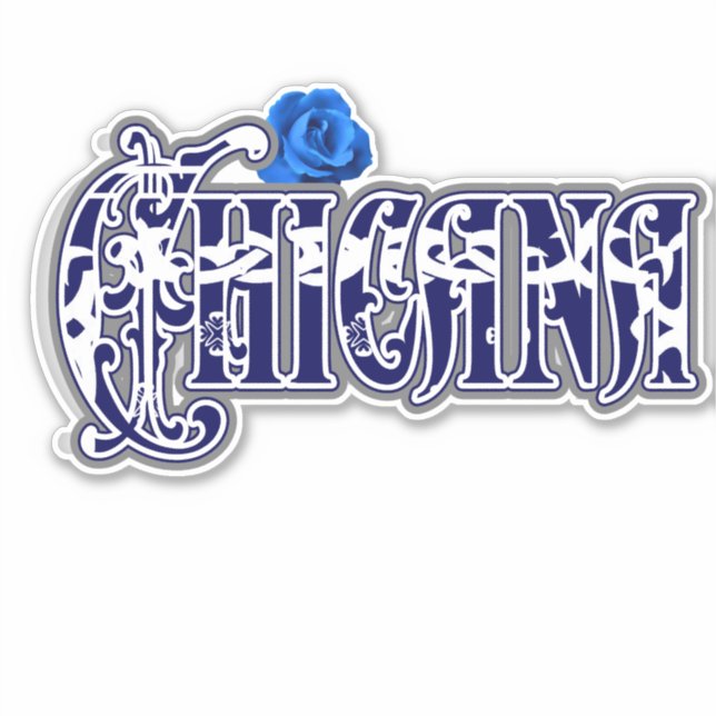 Chicana Blue Rose Sticker (Front)