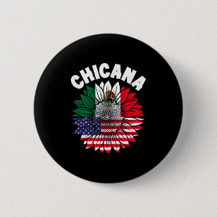 Chicana Mexican Pride Flag Mexico Roots Heritage 6 Cm Round Badge