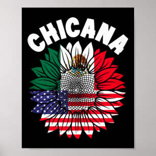 Chicana Mexican Pride Flag Mexico Roots Heritage T Poster