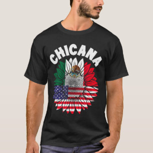 Chicana Mexican Pride Flag Mexico Roots Heritage T-Shirt