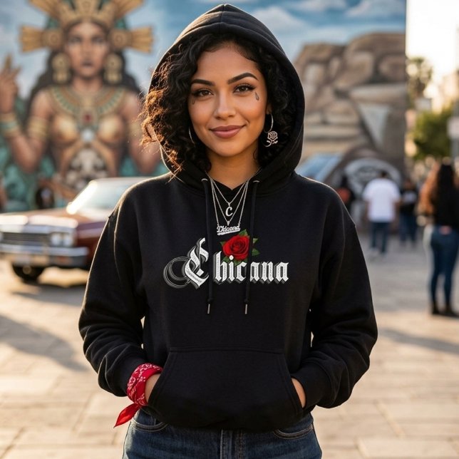 Chicana Red Rose Hoodie (Chicana Red Rose Hoodie)