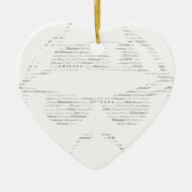 Chicana rides low text lowrider ceramic tree decoration (Front)