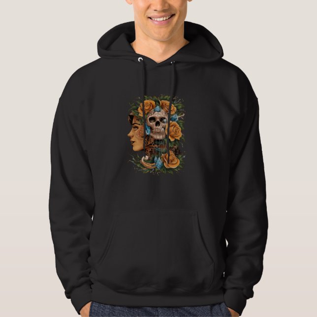 Chicano Chicana La Raza Barrio Tattoo Art Death 1 Hoodie (Front)