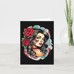 Chicano Chicana La Raza Barrio Tattoo Art Death  Card