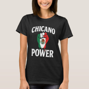 Chicano Power Mexican Mexico Flag Brown Latino Raz T-Shirt