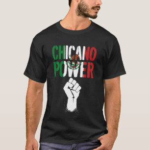 Chicano Power Mexican Mexico Flag Brown Latino Raz T-Shirt