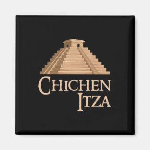 Chichen Itza And Pyramid For Summer Archeological  Magnet