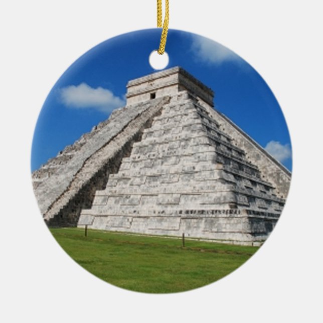 Chichen Itza Ceramic Tree Decoration (Front)