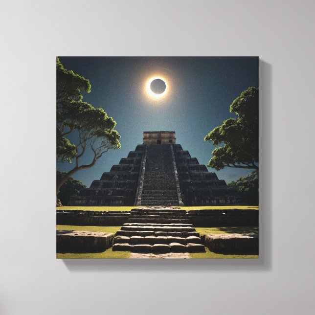 Chichen Itza Eclipse Canvas Print (Front)