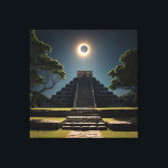 Chichen Itza Eclipse Canvas Print<br><div class="desc">The majestic pyramid of Chichen Itza silhouetted against a night sky during a total annular solar eclipse.</div>