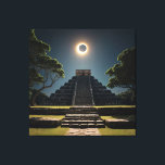 Chichen Itza Eclipse Canvas Print<br><div class="desc">The majestic pyramid of Chichen Itza silhouetted against a night sky during a total annular solar eclipse.</div>