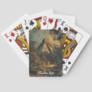 Chichen Itza Mexico Vintage Travel Artwork Playing Cards