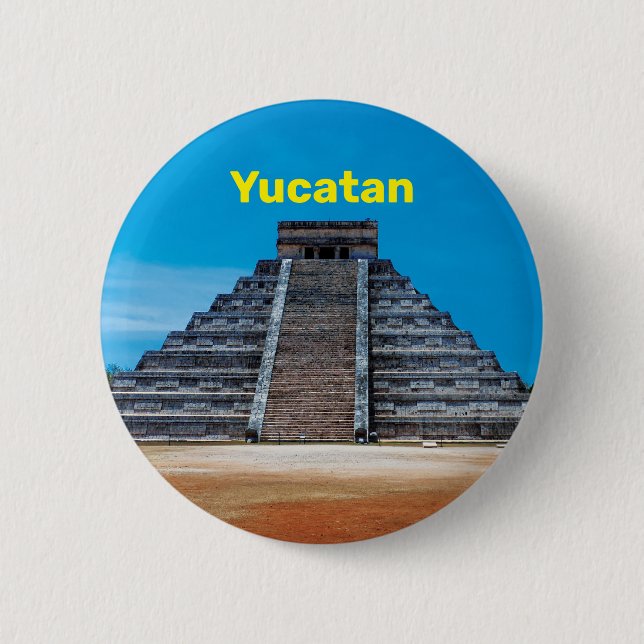 Chichen Itza Pyramid pin button (Front)