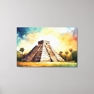 Chichen Itza, Stretched Canvas Print