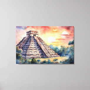 Chichen Itza, Stretched Canvas Print