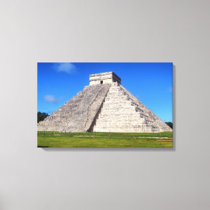 Chichen Itza, Temple warriors Canvas Print
