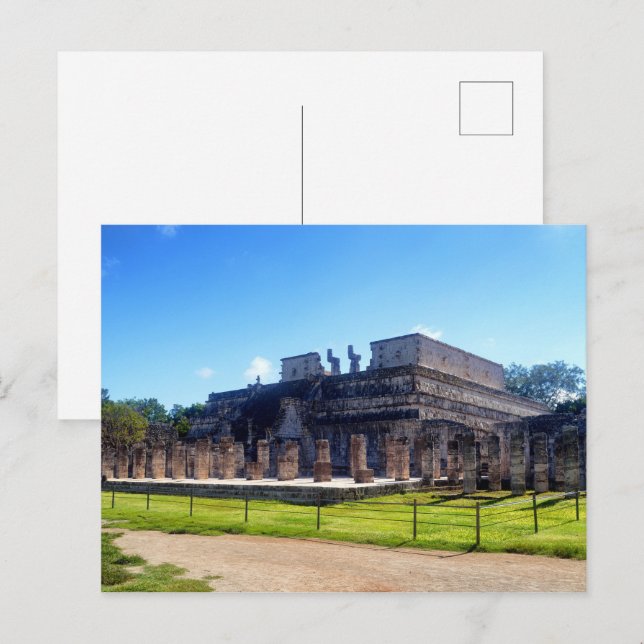 Chichen Itza. Temple warriors Postcard (Front/Back)