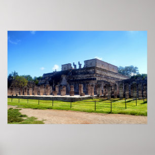 Chichen Itza. Temple warriors Poster