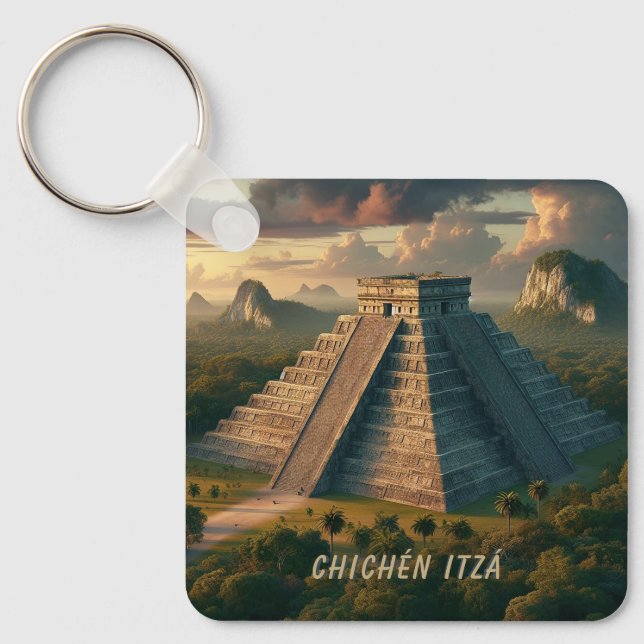 Chichén Itzá Yucatá Mexico Landscape Travel Key Ring (Front)