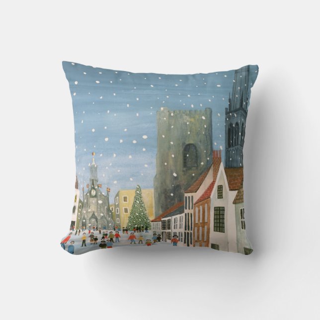 Chichester Cathedral A Snow Scene Cushion (Front)