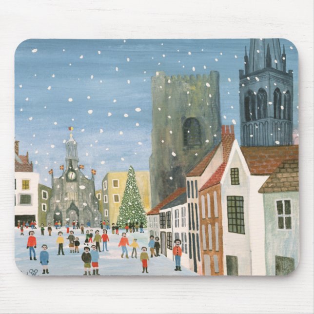 Chichester Cathedral A Snow Scene Mouse Mat (Front)