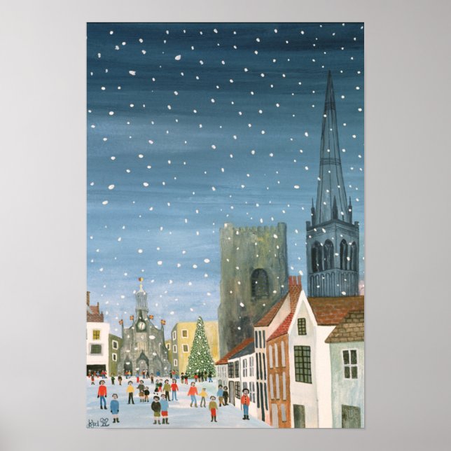 Chichester Cathedral A Snow Scene Poster (Front)