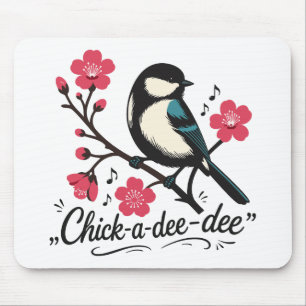 Chick-a-dee-dee-dee chickadee bird call mouse mat