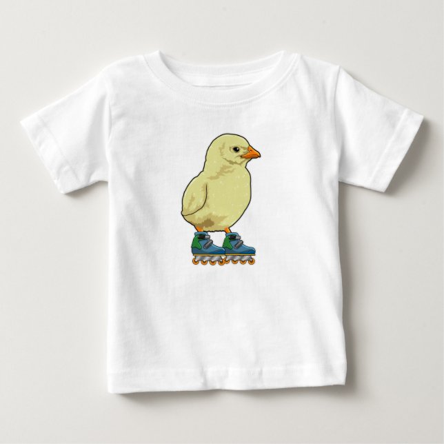 Chick as Inline skater with Inline skates Baby T-Shirt (Front)