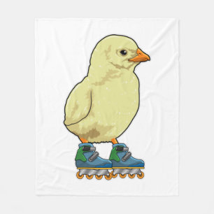 Chick as Inline skater with Inline skates Fleece Blanket