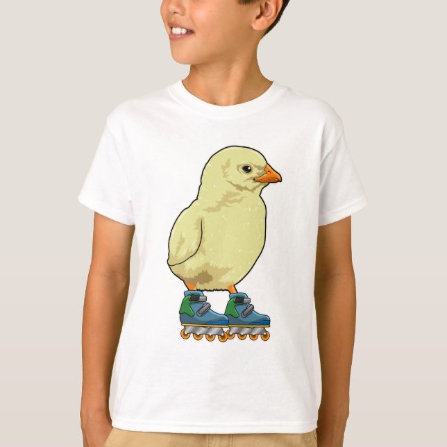 Chick as Inline skater with Inline skates T-Shirt (Front)