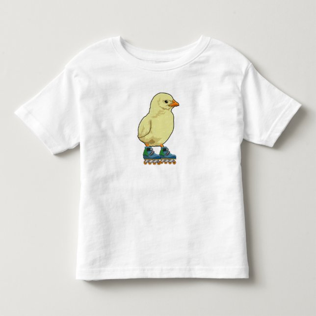 Chick as Inline skater with Inline skates Toddler T-Shirt (Front)
