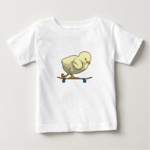 Chick as Skater with Skateboard Baby T-Shirt