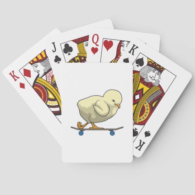 Chick as Skater with Skateboard Playing Cards (Back)