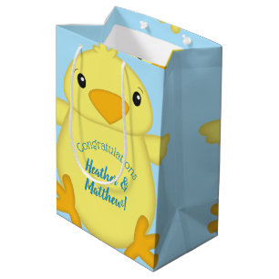 Chick Baby Shower Blue Medium Gift Bag