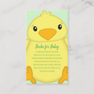 Chick Baby Shower Green Enclosure Card